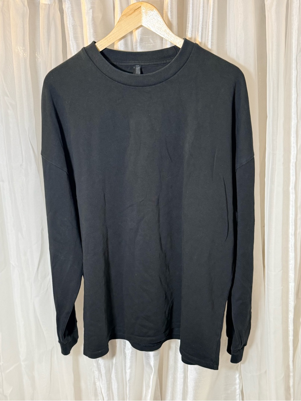 SKIMS Black Long Sleeve Crew Tee
